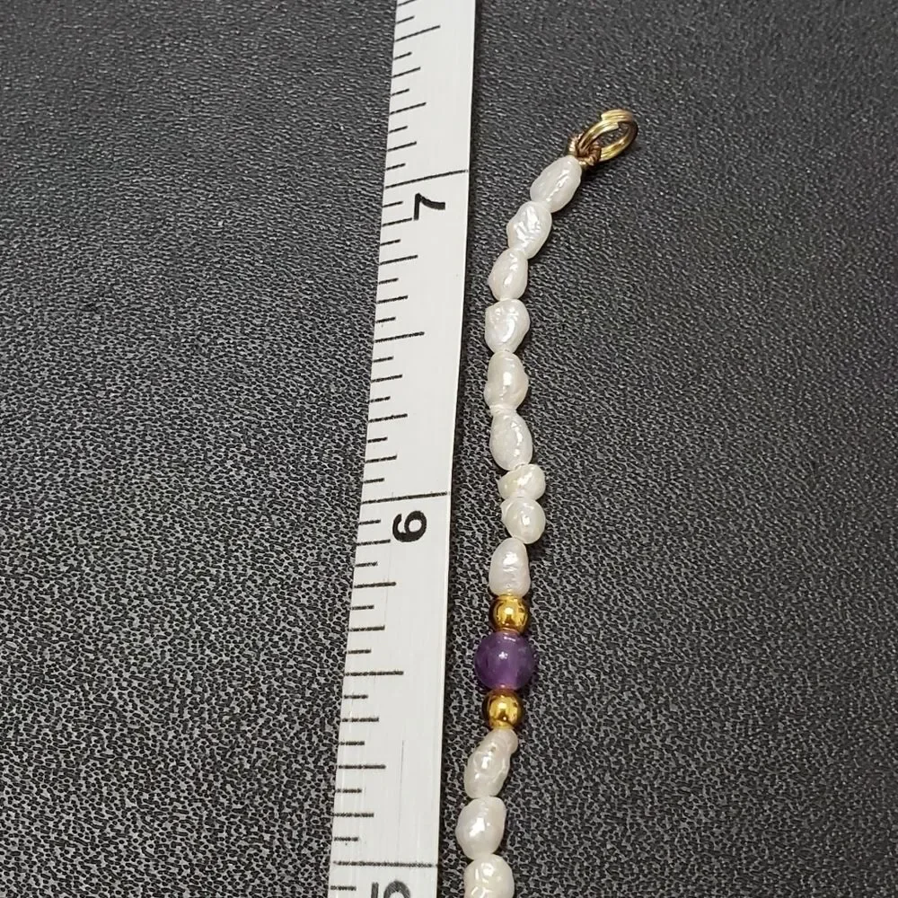 Child's seed pearl and amethyst bracelet 7